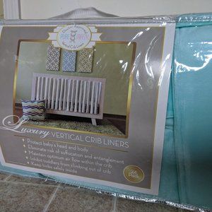 Go Mama Go Vertical Crib Bumpers- Minky Teal